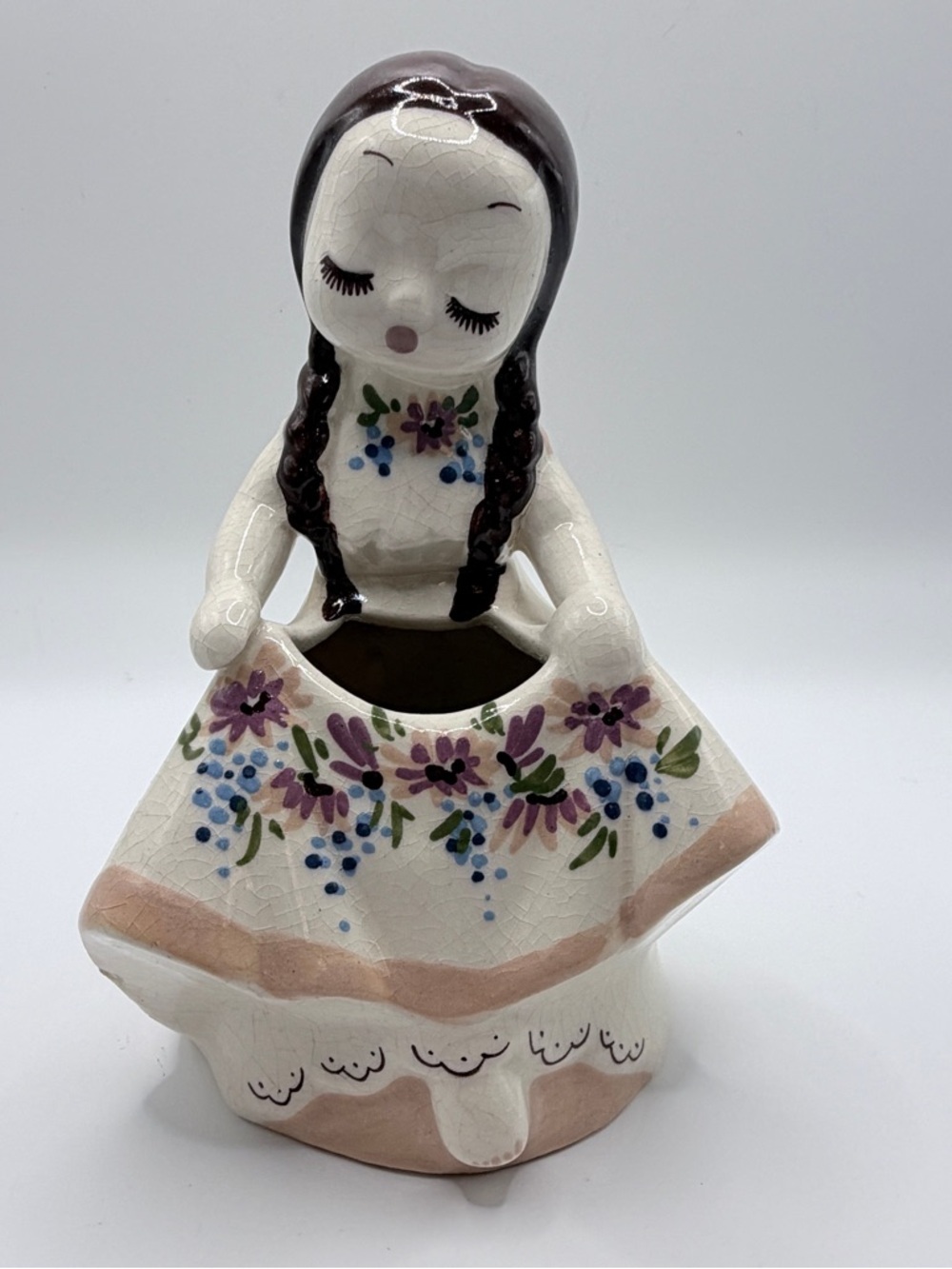 Vintage DeLee Art figural lady planters from the 1940s - Picture 4 of 11
